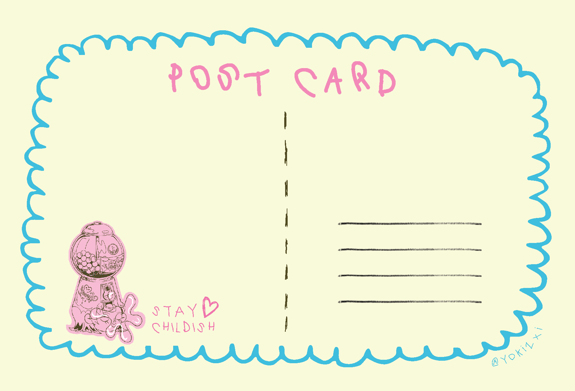 Bubble Gum Girl Post Card