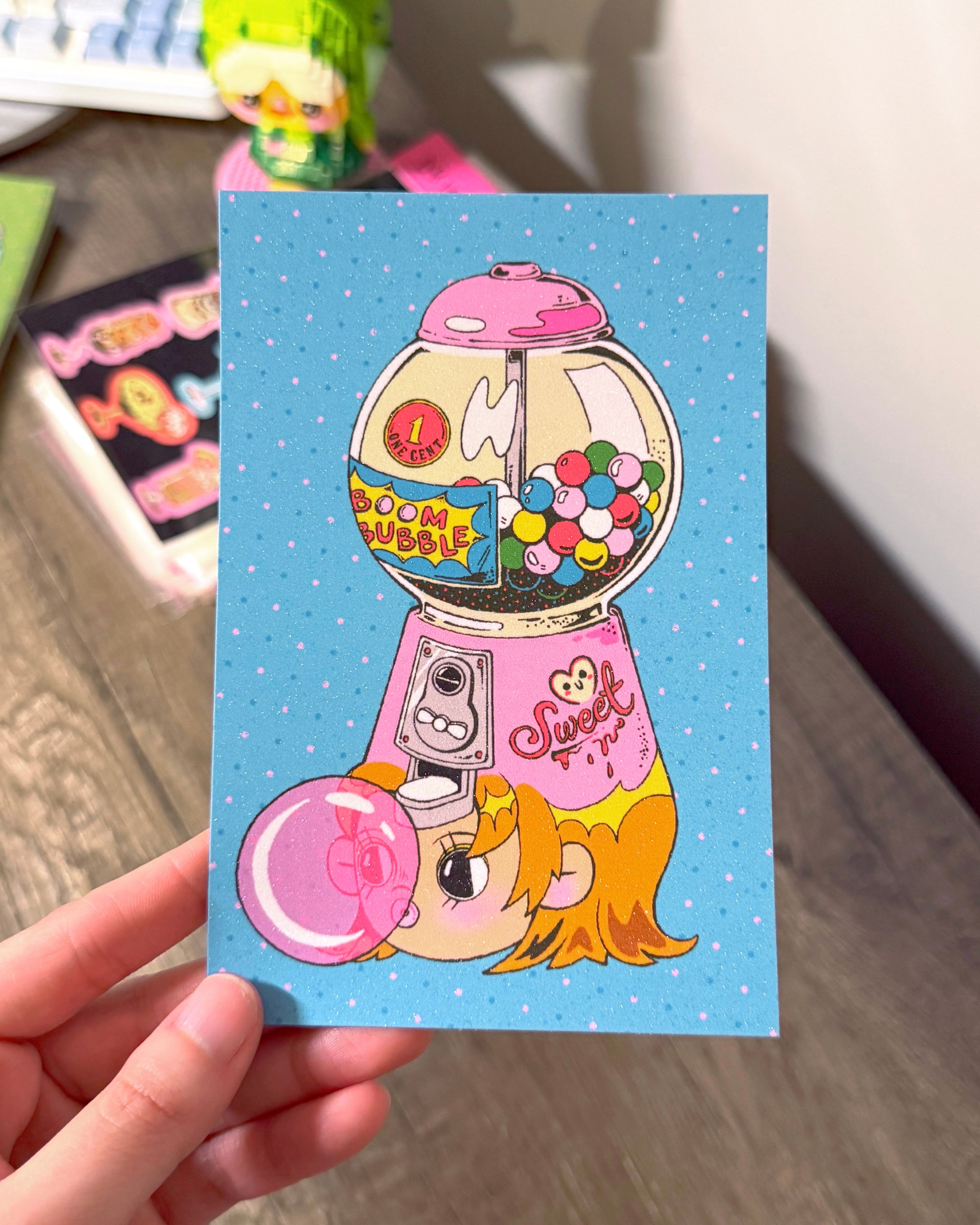 Bubble Gum Girl Post Card
